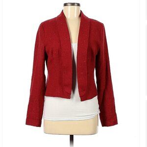 NICK & Mo Red Open Tweed Blazer Elbow Pads Size M